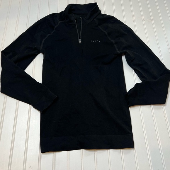 Falke Ergonomic Sport System Shirt Long Sleeve Large 1/4 Zip Black. 567 - Picture 1 of 5